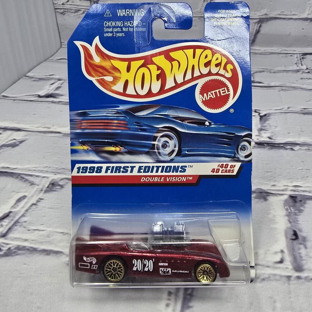 Hot Wheels 1998 First Editions #40 of 40 Cars Double Vision Collector #684 Red